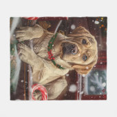 Labrador Hond Kerstfeest Fleece Deken (Voorkant (Horizontaal))