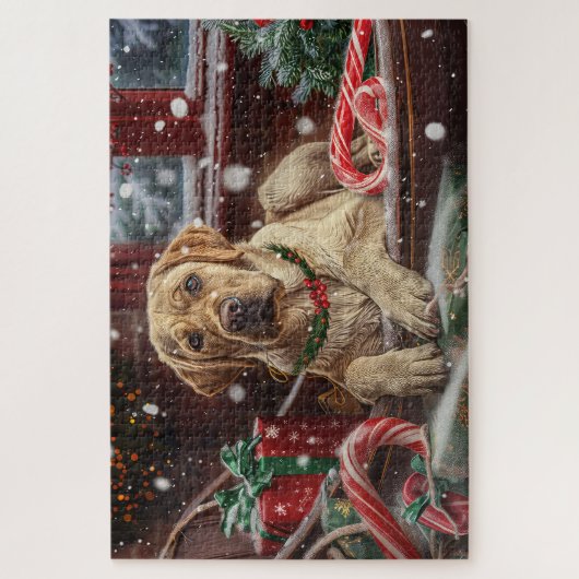 Labrador Hond Kerstfeest Legpuzzel (Verticaal)