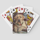 Labrador Hond Kerstfeest Pokerkaarten (Achterkant)