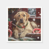 Labrador Hond Kerstfeest Servet (Voorkant)