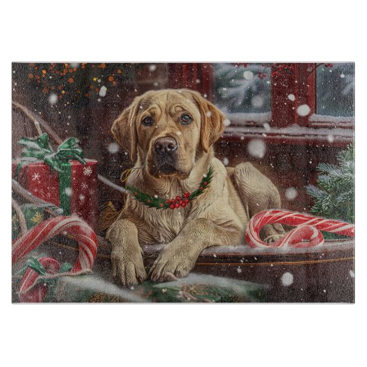 Labrador Hond Kerstfeest Snijplank (Voorkant)