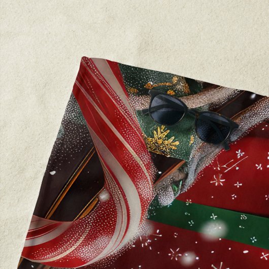 Labrador Hond Kerstfeest Strandlaken (In situ)