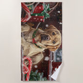 Labrador Hond Kerstfeest Strandlaken (Voorkant)