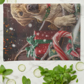 Labrador Hond Kerstfeest Theedoek (Gevouwen)