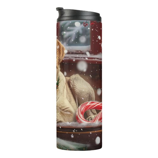 Labrador Hond Kerstfeest Thermosbeker (Geroteerd rechts)