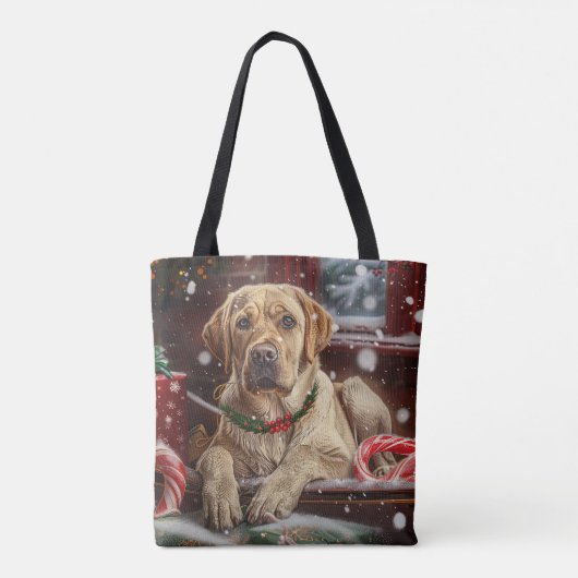 Labrador Hond Kerstfeest Tote Bag (Achterkant)