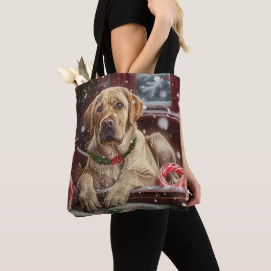Labrador Hond Kerstfeest Tote Bag (Dichtbij)