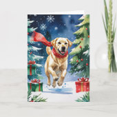 Labrador hond kerstgroet kaart (Voorkant)
