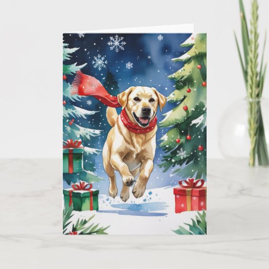 Labrador hond kerstgroet kaart (Voorkant)