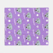 labrador hond, lavendel aangepaste naam fleece deken (Voorkant (Horizontaal))