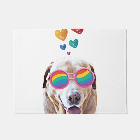 Labrador-hond met harten Valentijnsdag Deurmat (Voorkant)