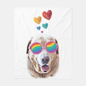Labrador-hond met harten Valentijnsdag Fleece Deken (Voorkant)