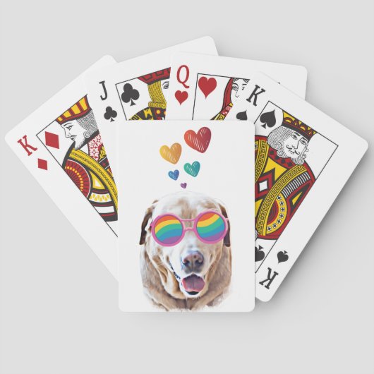 Labrador-hond met harten Valentijnsdag Pokerkaarten (Achterkant)