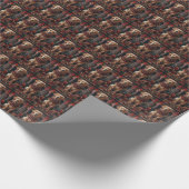 Labrador hond met kerstcadeaus open haard cadeaupapier (Hoek)