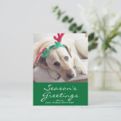 Labrador hond met kerstoren feestdagenkaart (Staand voorkant)