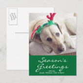 Labrador hond met kerstoren feestdagenkaart (Voorkant / Achterkant)