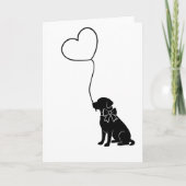 Labrador Hond Met Liefdes Hart Ballon Kaart (Voorkant)
