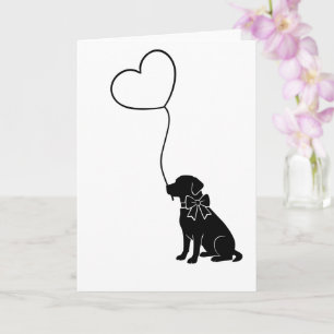 Labrador Hond Met Liefdes Hart Ballon Kaart