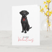 Labrador-hond met liefdeshart Valentijn Kaart (Gele Bloem)