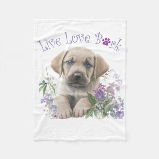 Labrador-hond Moeder Bloemstuk Fleece Deken (Voorkant)