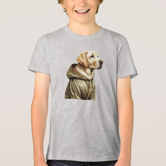 Labrador / hond op de jacht Tri-Blend shirt (Voorkant)