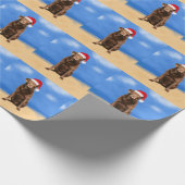 Labrador Hond op Strand Kerstvakantie Cadeaupapier (Hoek)