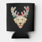 Labrador-hond rendier-geweien kerstlichten blikjeskoeler (Voorkant)