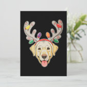Labrador-hond Rendier-geweien Kerstverlichting Kaart (Staand voorkant)