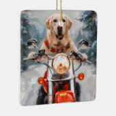 Labrador Hond Rijden Motorfiets Kerstmis Keramisch Ornament (Rechts)