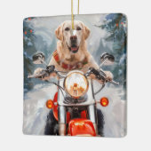Labrador Hond Rijden Motorfiets Kerstmis Keramisch Ornament (Links)