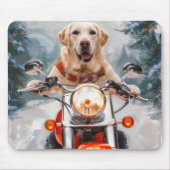 Labrador Hond Rijden Motorfiets Kerstmis Muismat (Voorkant)