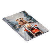 Labrador Hond Rijden Motorfiets Kerstmis Notitieboek (Rechterzijde)