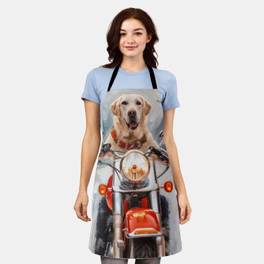 Labrador Hond Rijden Motorfiets Kerstmis Schort (Gedragen)