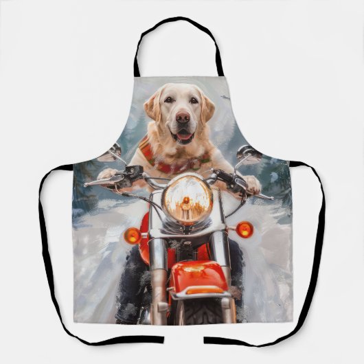 Labrador Hond Rijden Motorfiets Kerstmis Schort (Voorkant)