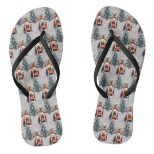 Labrador Hond Rijden Motorfiets Kerstmis Teenslippers