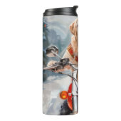 Labrador Hond Rijden Motorfiets Kerstmis Thermosbeker (Gedraaid links)