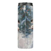 Labrador Hond Rijden Motorfiets Kerstmis Thermosbeker (Achterkant)