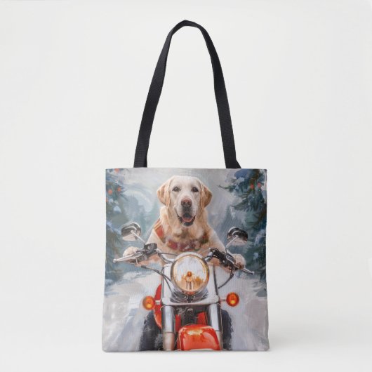 Labrador Hond Rijden Motorfiets Kerstmis Tote Bag (Voorkant)