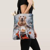 Labrador Hond Rijden Motorfiets Kerstmis Tote Bag (Dichtbij)