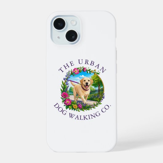 Labrador Hond Uitlaten iPhone Hoesje 15 Case (Achterkant)