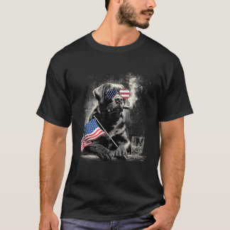 Labrador-hond vader patriottische Amerikaanse vlag T-shirt