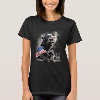 Labrador-hond vader patriottische Amerikaanse vlag T-shirt