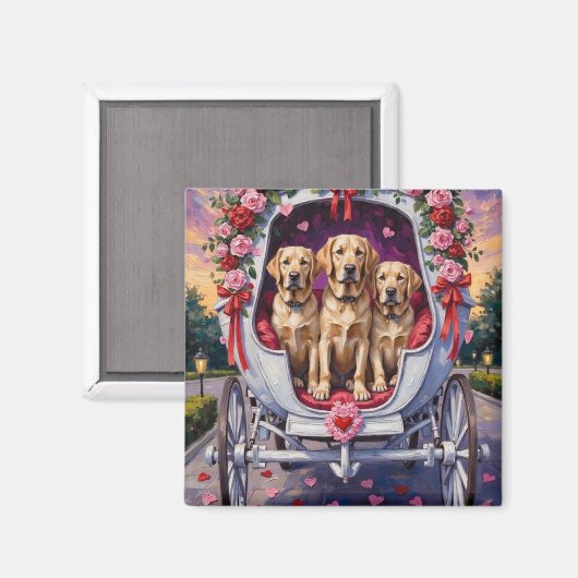 Labrador Hond Valentijnsdag  Magneet (Voorkant / Achterkant)