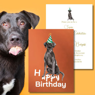 Labrador hond verjaardagsfeestje uitnodiging