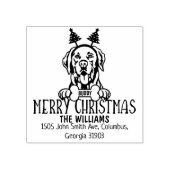 Labrador Hond Vrolijk Kerstmis Retouradres Rubberstempel (Afrduk)