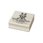 Labrador Hond Vrolijk Kerstmis Retouradres Rubberstempel (Stempel)
