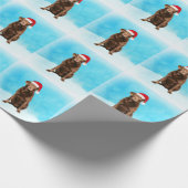 Labrador Hond Zittend in Sneeuw Kerstvakantie Cadeaupapier (Hoek)