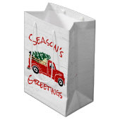 Labrador-honden in Red Kerstmis, middelbaar cadeau Medium Cadeauzakje (Voorkant Gekanteld)