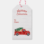 Labrador-honden in Red Kersttruck Cadeaulabel (Voorkant)