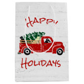 Labrador-honden in Red Kersttruck Medium Cadeauzakje (Voorkant)